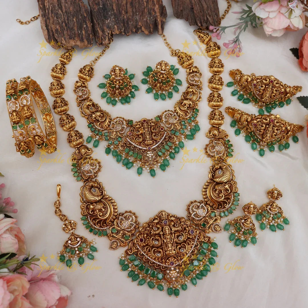 Sparkling Grand Lakshmi Bridal Jewelry Set Online