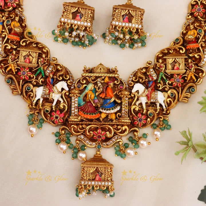 Exquisite Indian Bridal Temple Necklace Set - Shop Now