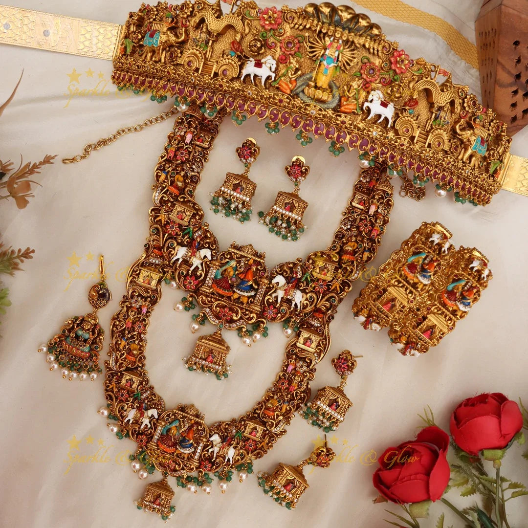 Exquisite Temple Meenakari Bridal Jewellery Set