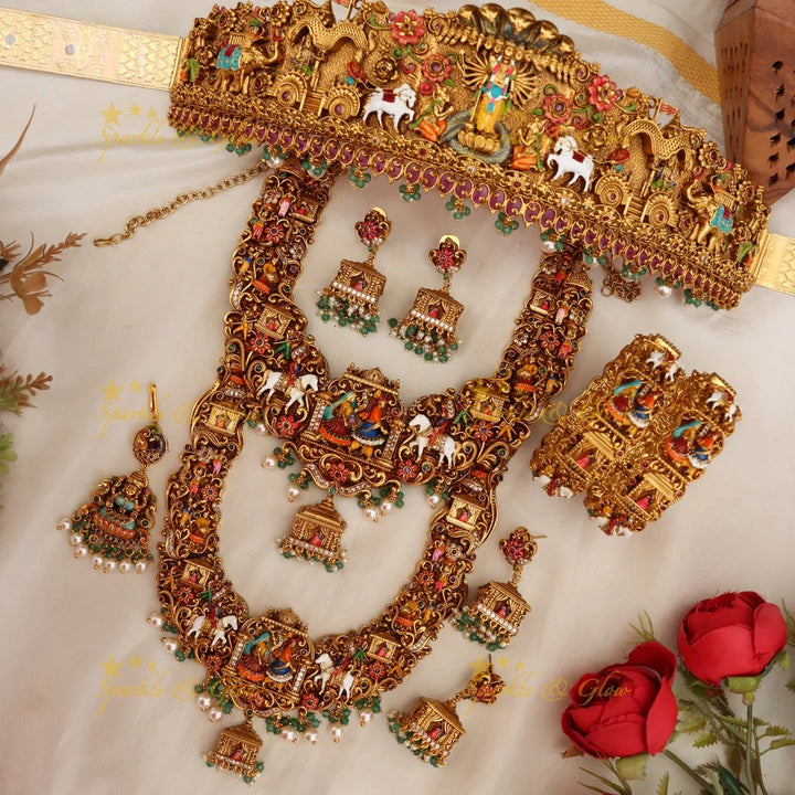 Exquisite Temple Meenakari Bridal Jewellery Set