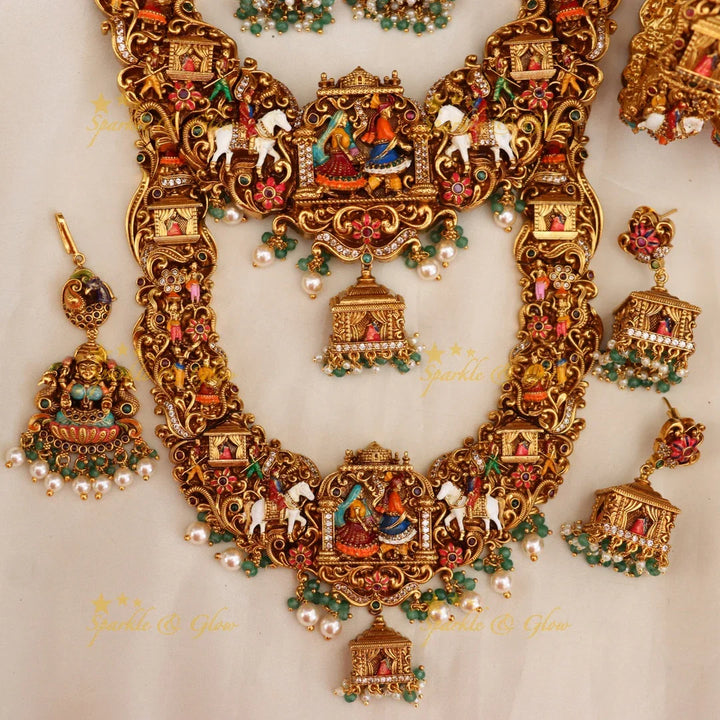 Exquisite Temple Meenakari Bridal Jewellery Set