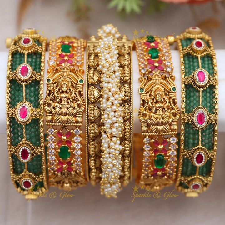 Stunning Kundan Bridal Bangles Set in Mint Green