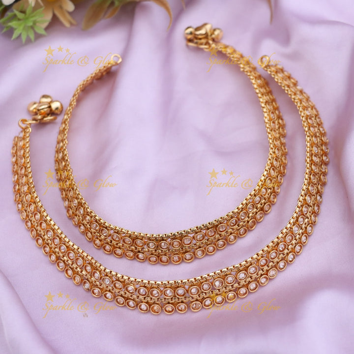 Gold-Plated Wedding Anklets - Elegance Redefined
