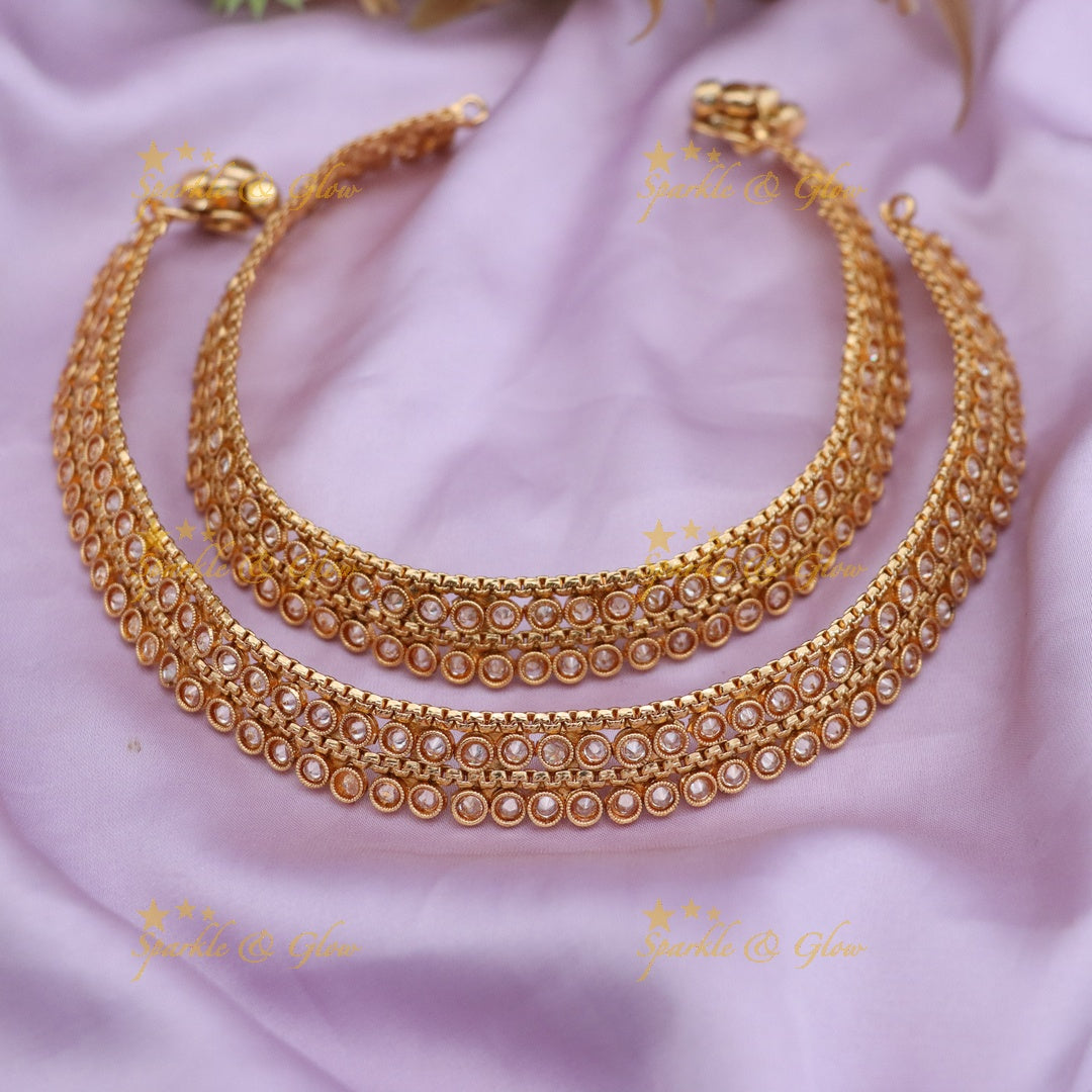 Gold-Plated Wedding Anklets - Elegance Redefined