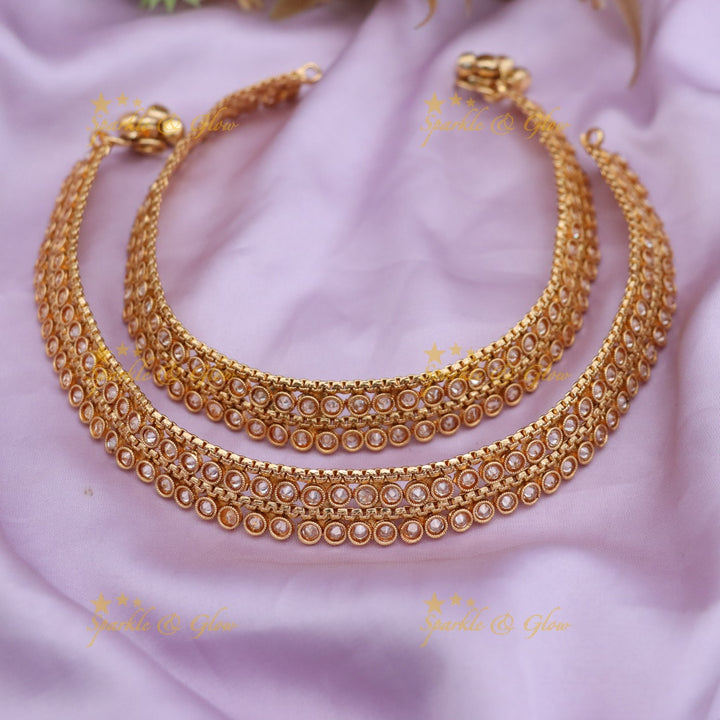 Gold-Plated Wedding Anklets - Elegance Redefined