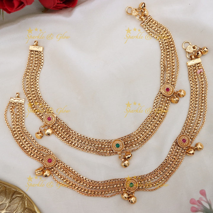 Exquisite Gold Alike Anklets for Festive Celebrations