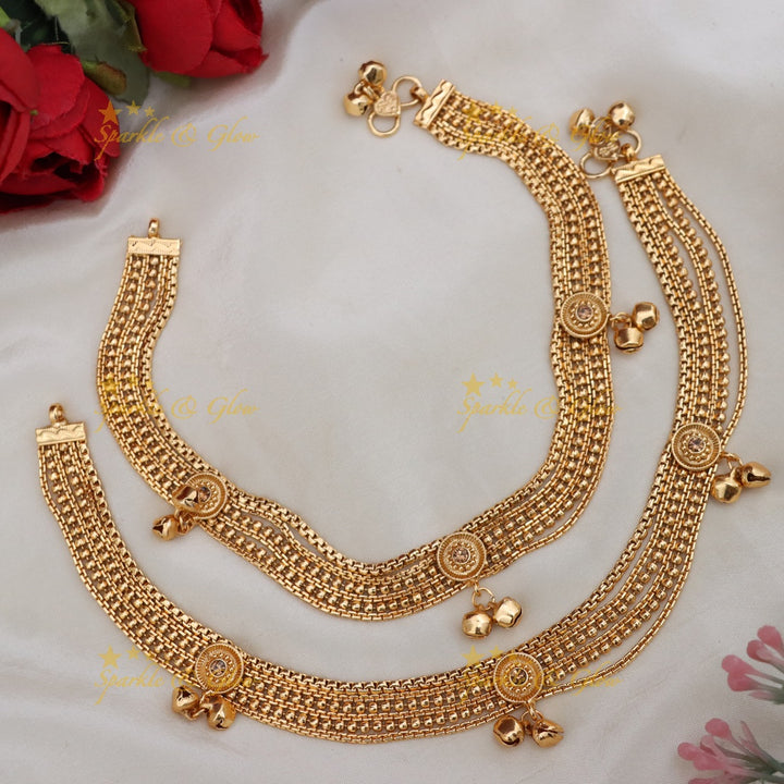 Exquisite Gold Alike Anklets for Festive Celebrations