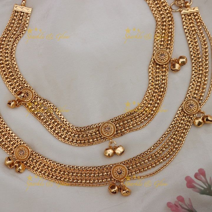 Exquisite Gold Alike Anklets for Festive Celebrations