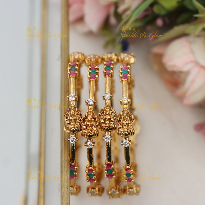 Exquisite Gold Temple Bangles - Festive Elegance