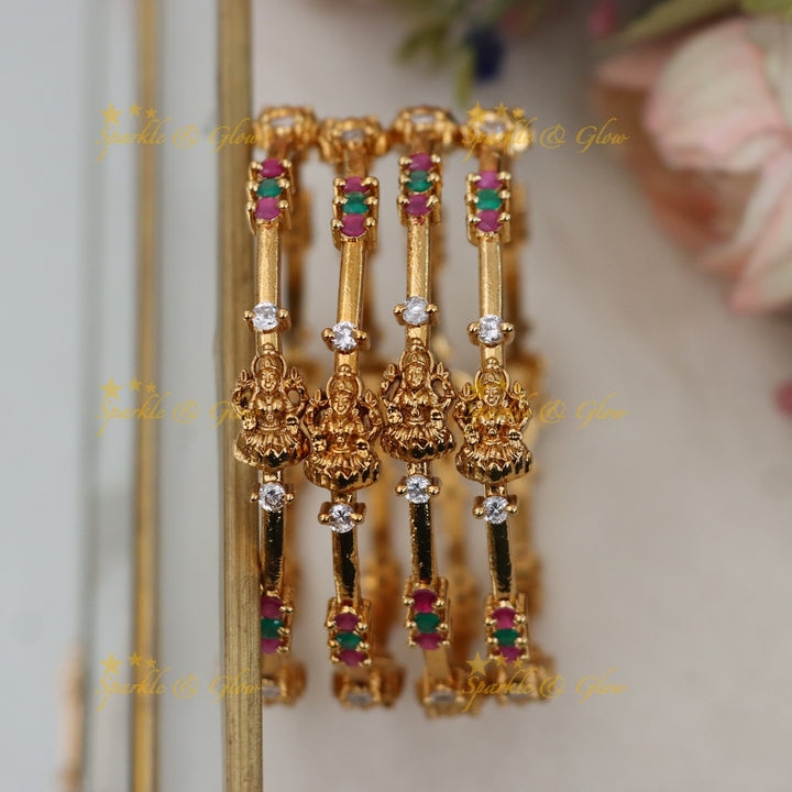 Exquisite Gold Temple Bangles - Festive Elegance