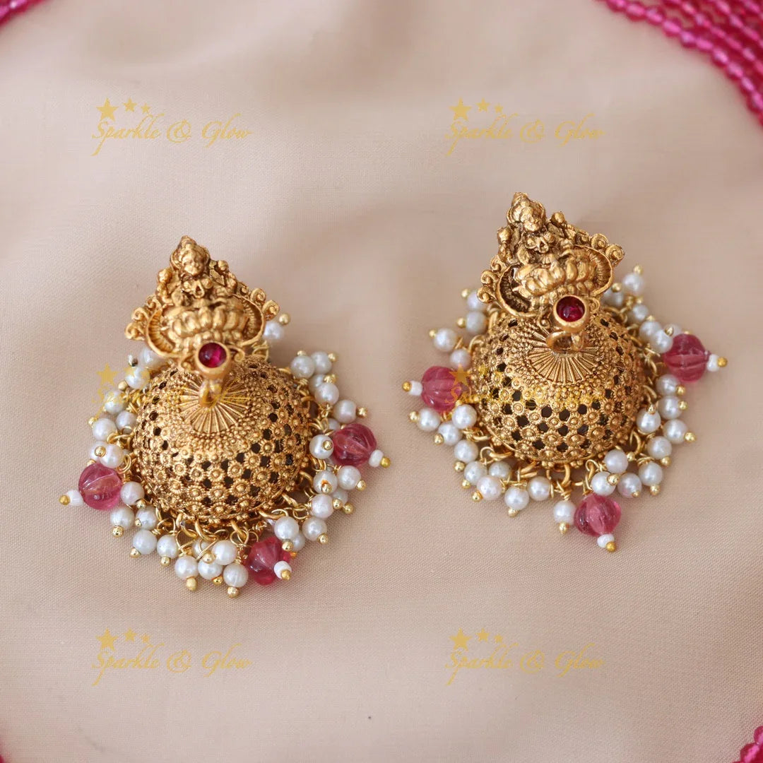 Elegant Temple Necklace Set with Earrings