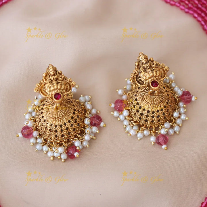 Elegant Temple Necklace Set with Earrings