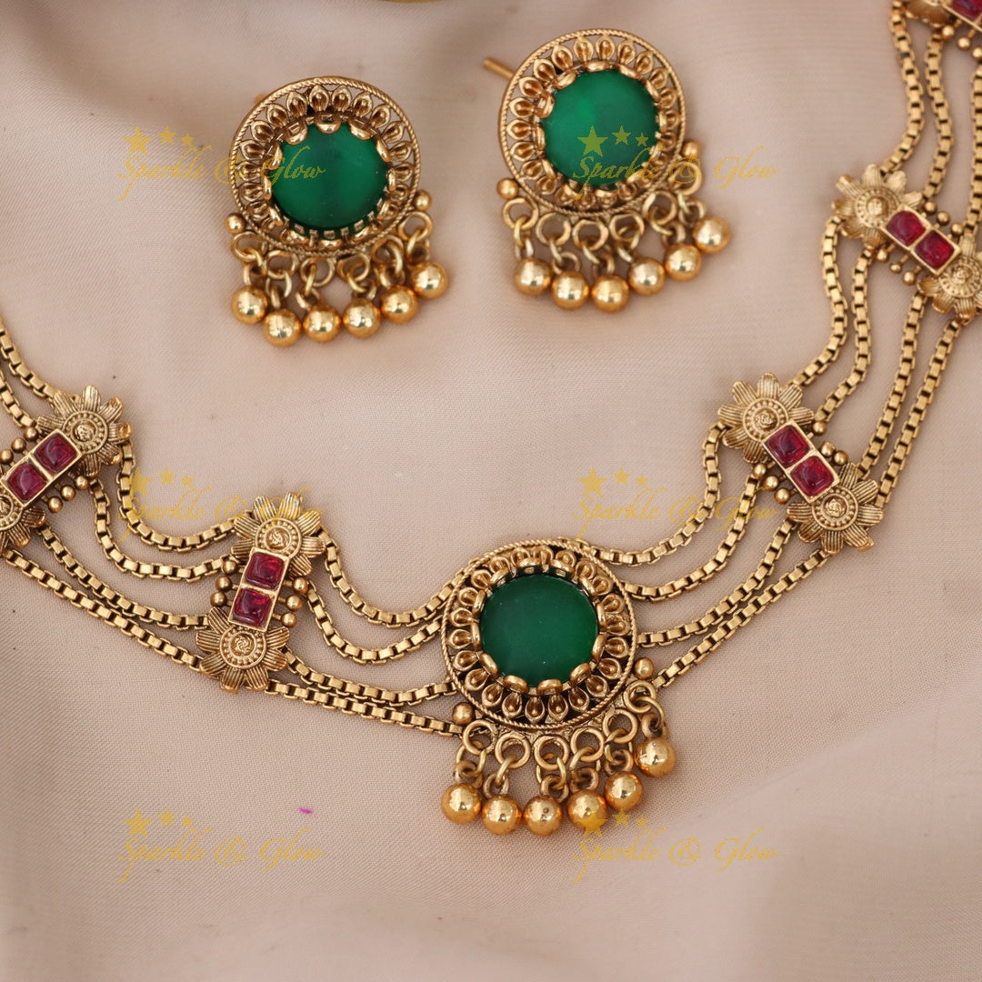 Exquisite High Neck Choker Necklace - Festive Elegance