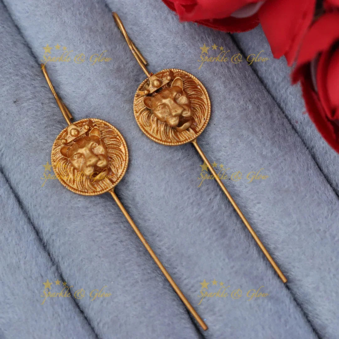 Exquisite Gold Lion Ear Cuffs - Perfect Festive Earrings