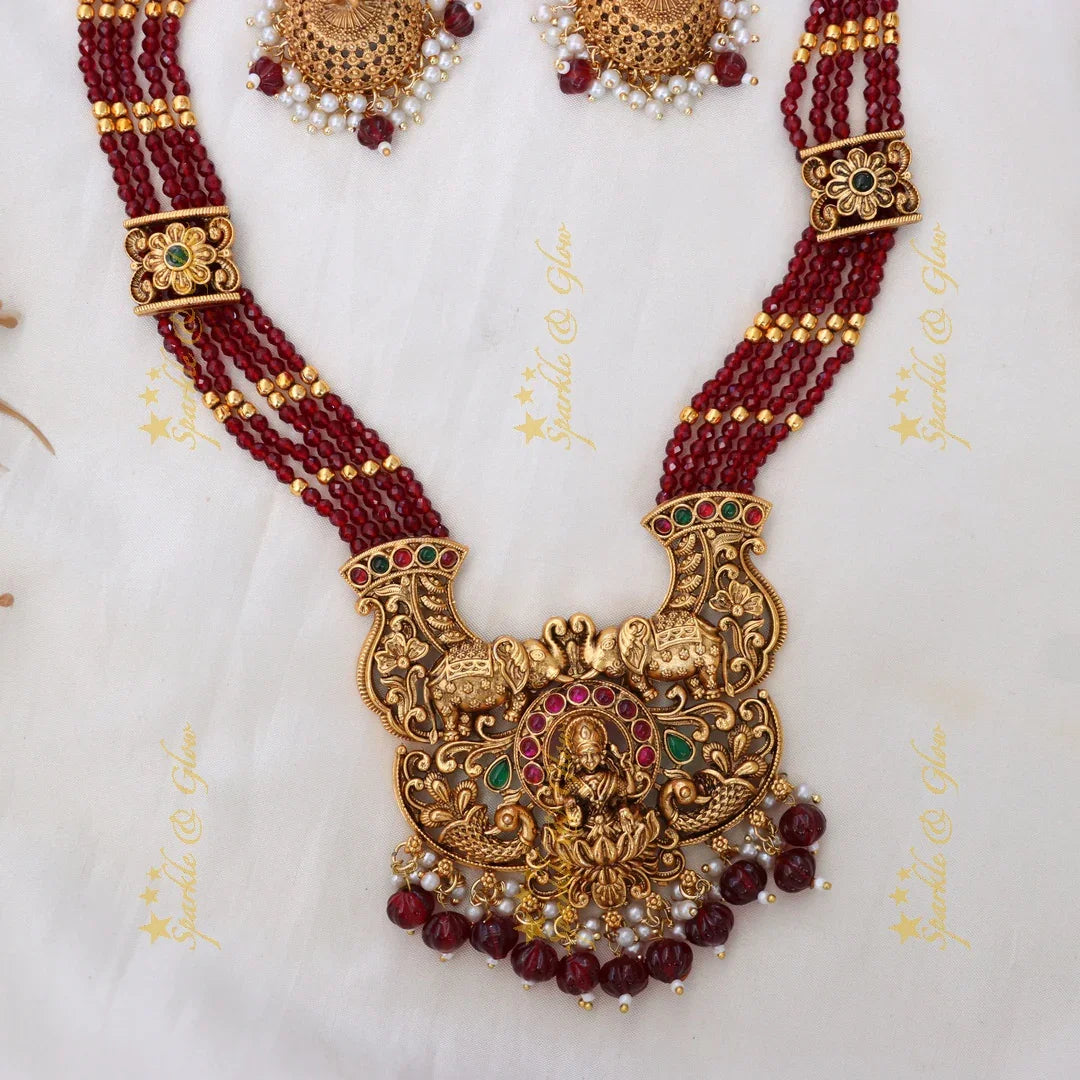 Temple-Inspired Premium Gold Necklace Set Online