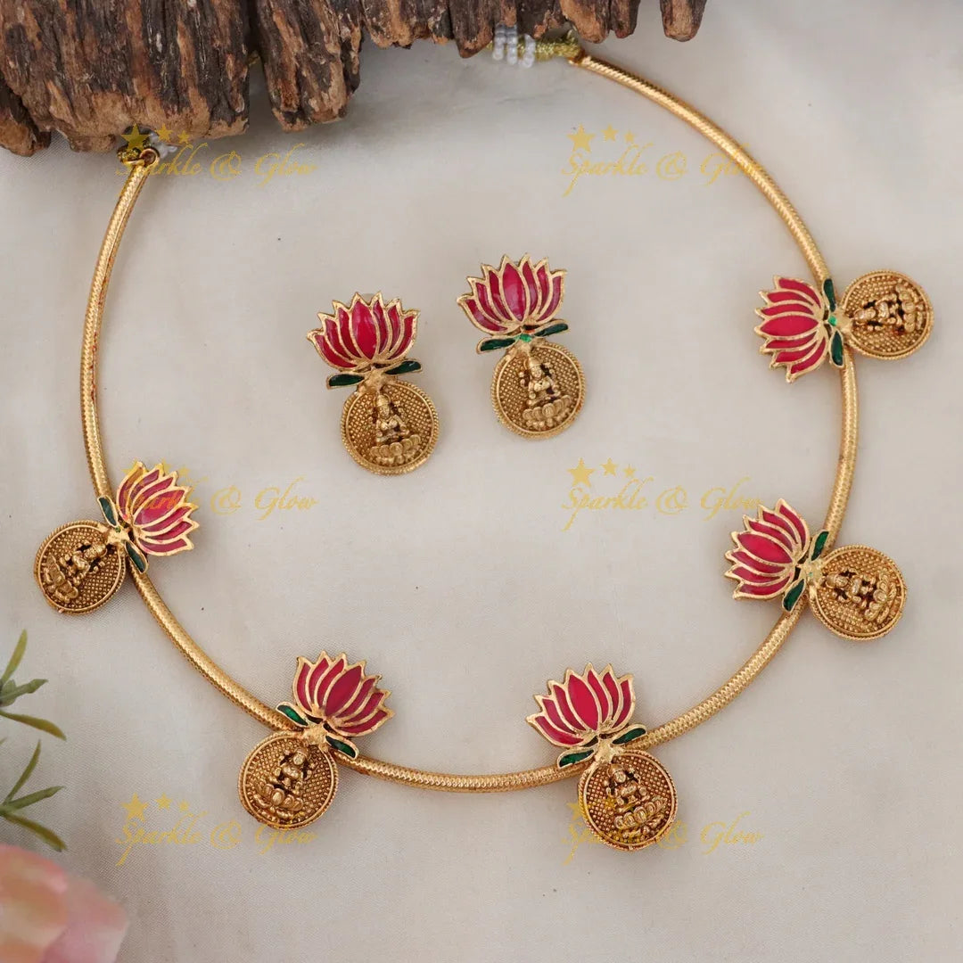 Exquisite Gold Lotus Necklace Set for Special Events