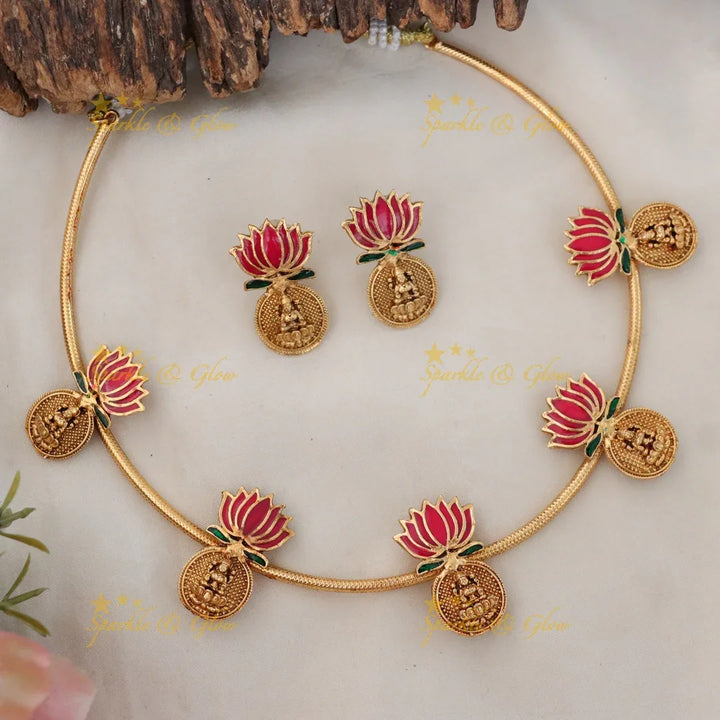 Exquisite Gold Lotus Necklace Set for Special Events