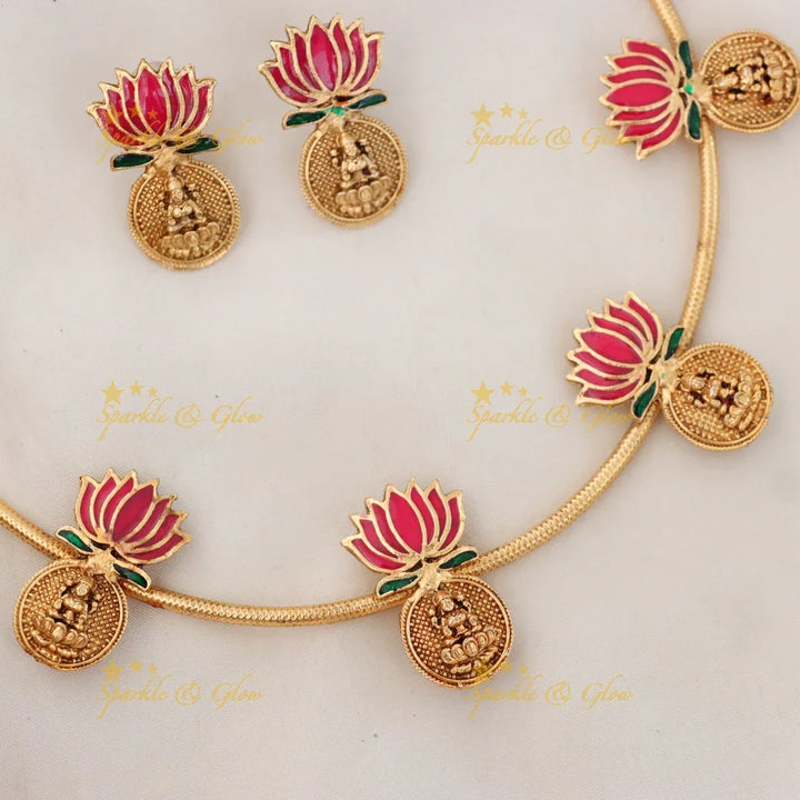 Exquisite Gold Lotus Necklace Set for Special Events