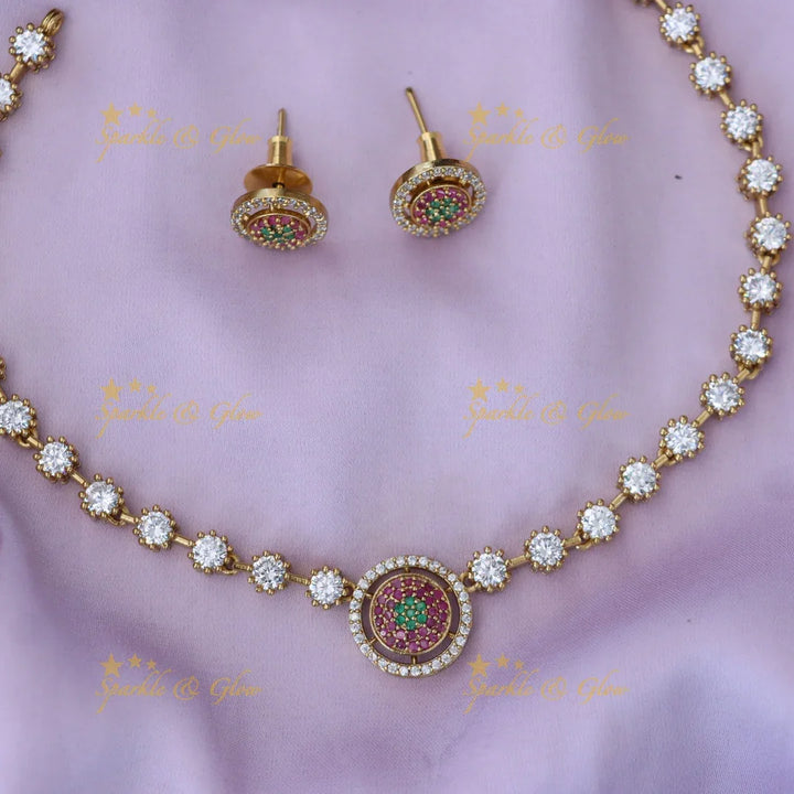 Exquisite Gold Imitation Necklace & Earrings Set