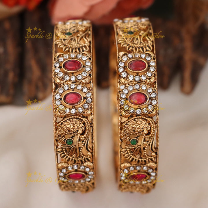 Luxurious Gold Finish Festive Bangles Collection