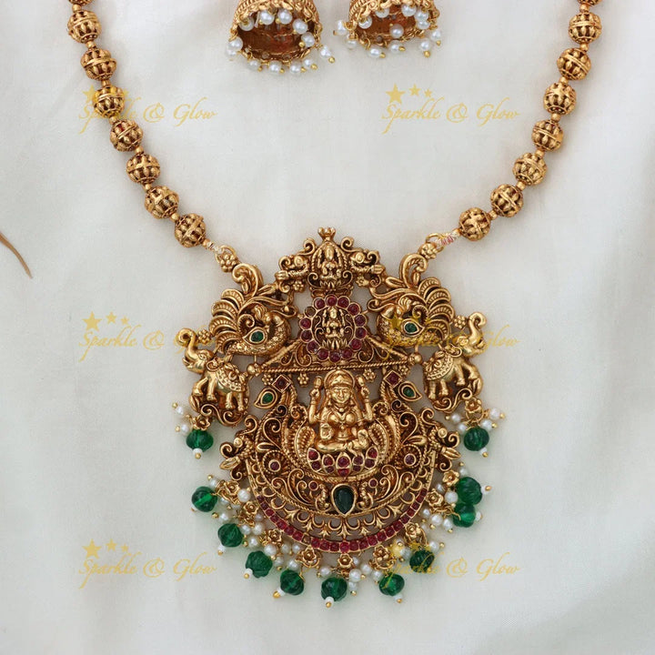 Glamorous Temple Jewelry Necklace Set for Festive Events