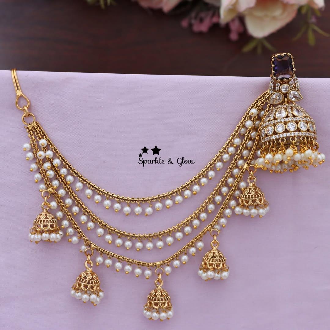 Exquisite AD Earrings & Earchain Combo - Sparkle & Glow