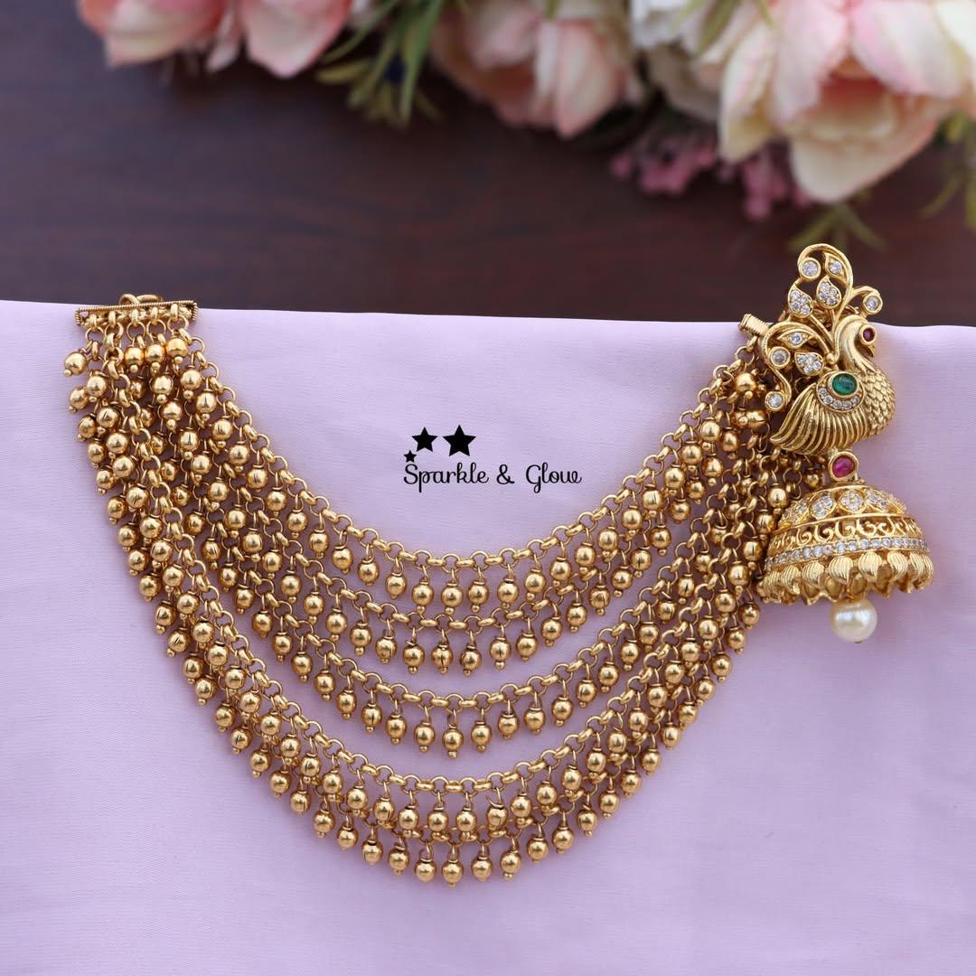 Exquisite Peacock Floral Earrings with Earchain