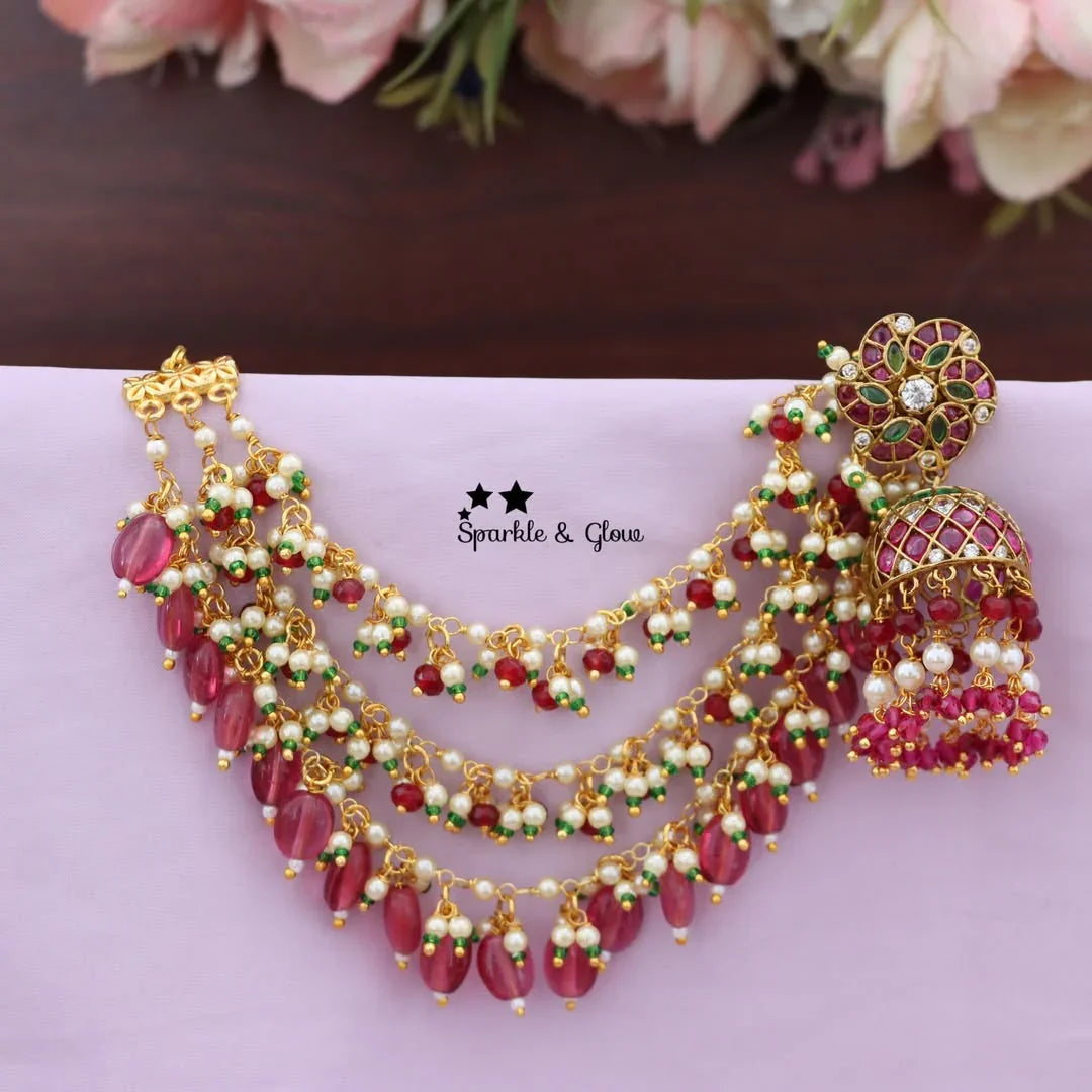 Exquisite Kemp Floral Earrings and Earchain Set - Buy Now