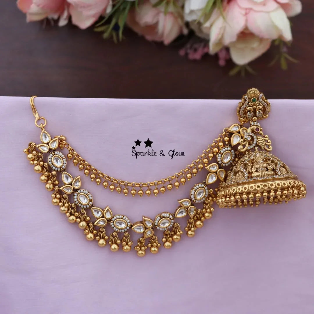 Exquisite Lakshmi Peacock Kundan Earrings Online