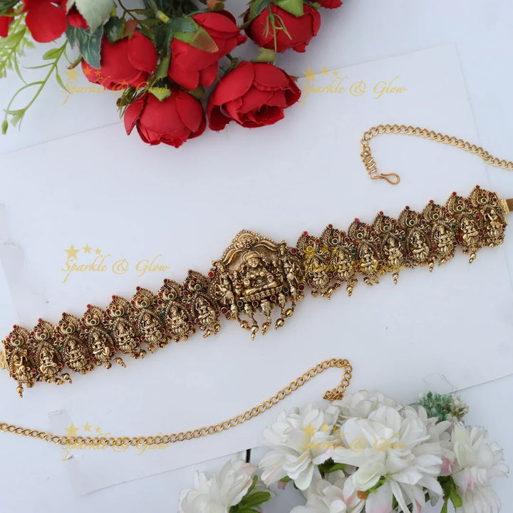 Exquisite Lakshmi Peacock & Elephant Hip Chain
