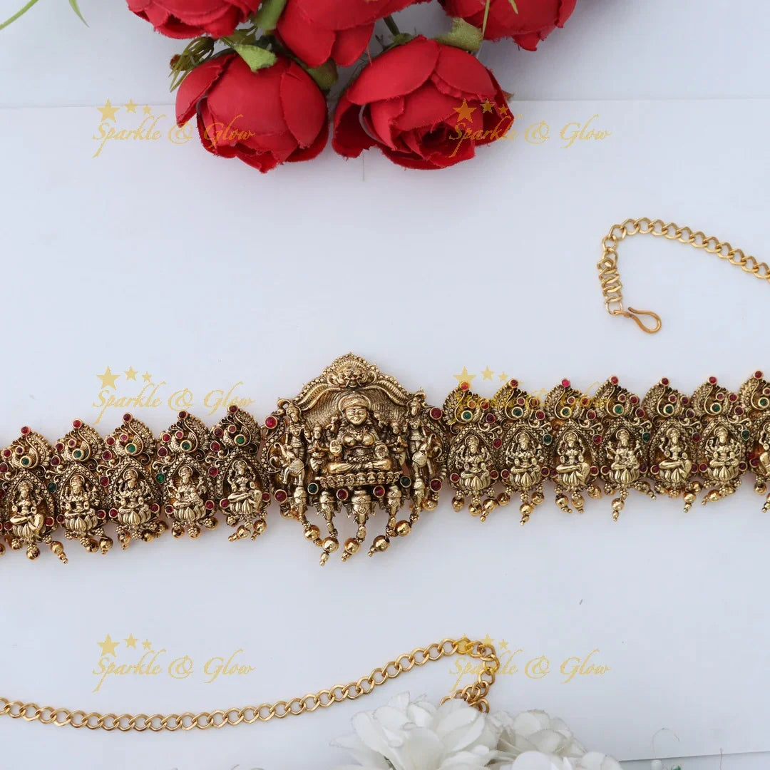 Exquisite Lakshmi Peacock & Elephant Hip Chain