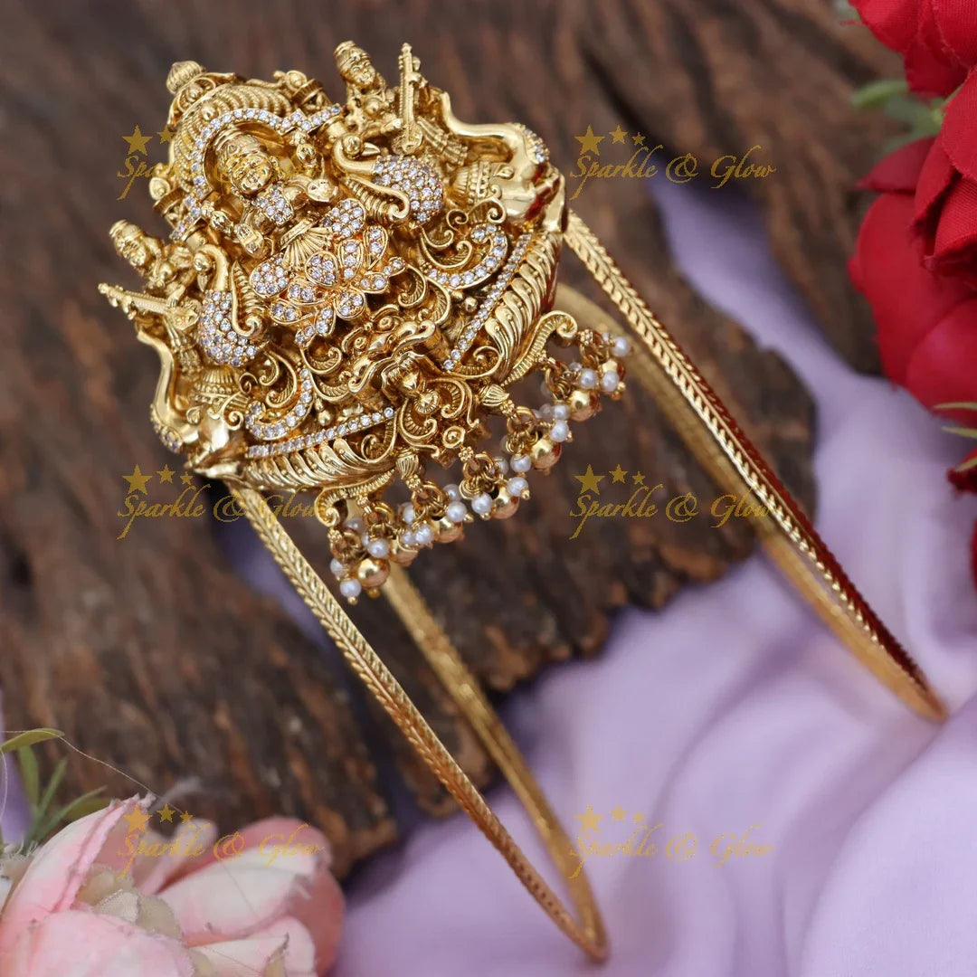 Exquisite Lakshmi Saraswati Vanki - Premium Temple Jewelry