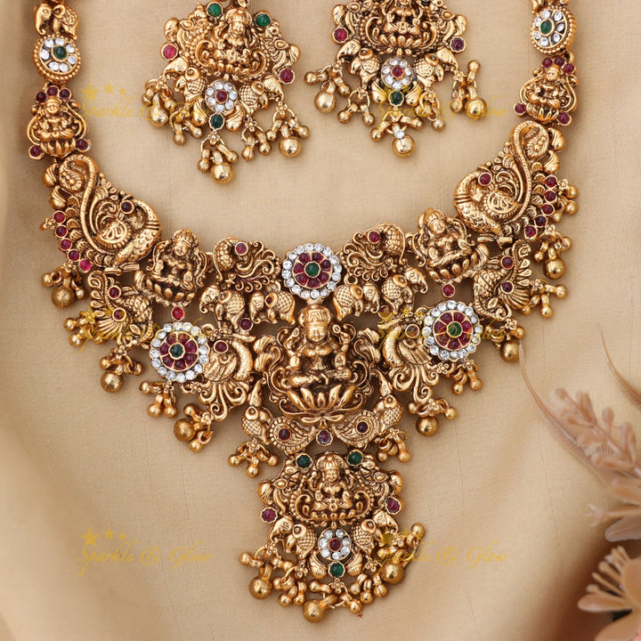Exquisite Lakshmi Temple Necklace - Perfect for Weddings