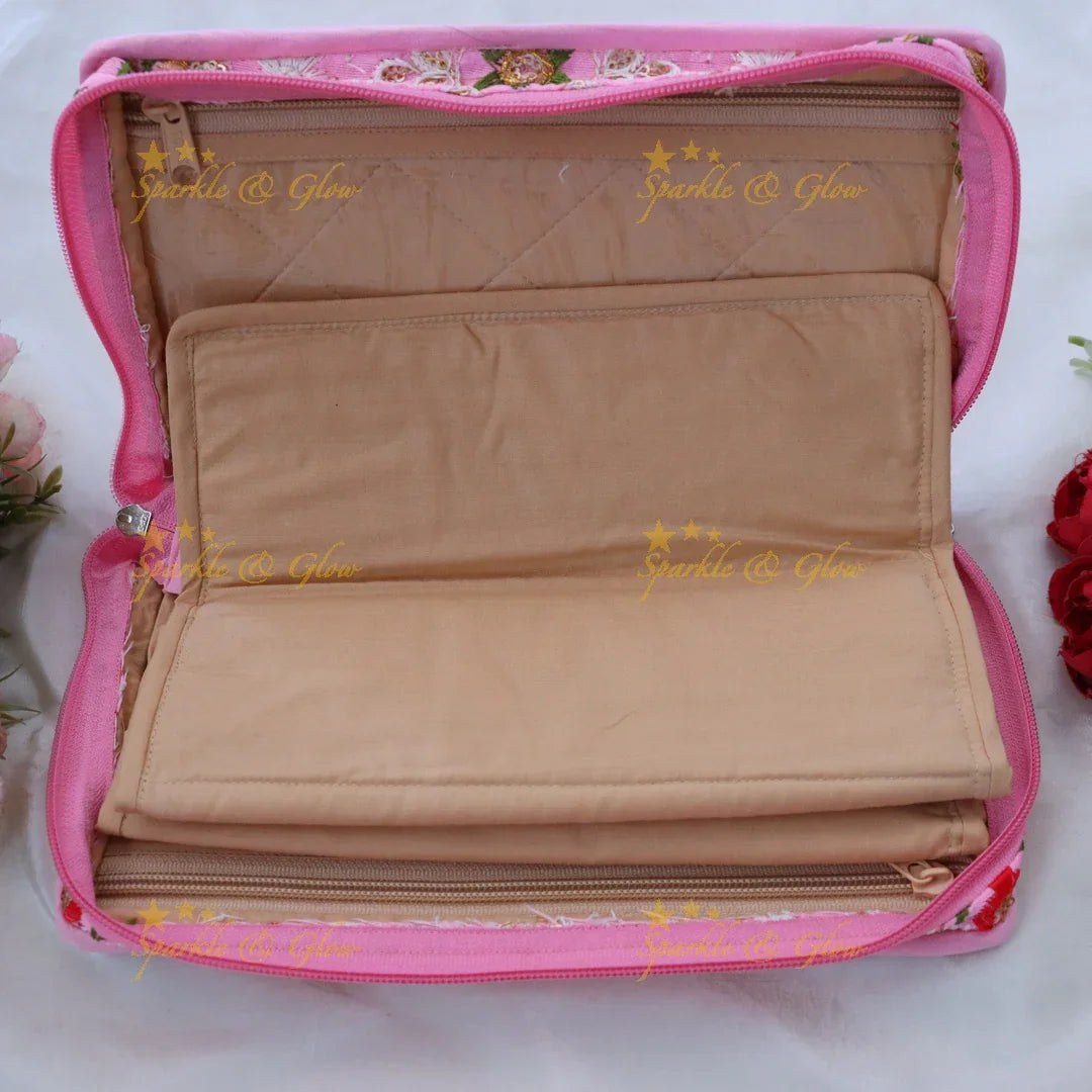Exquisite Embroidered Jewellery Organizer Bag