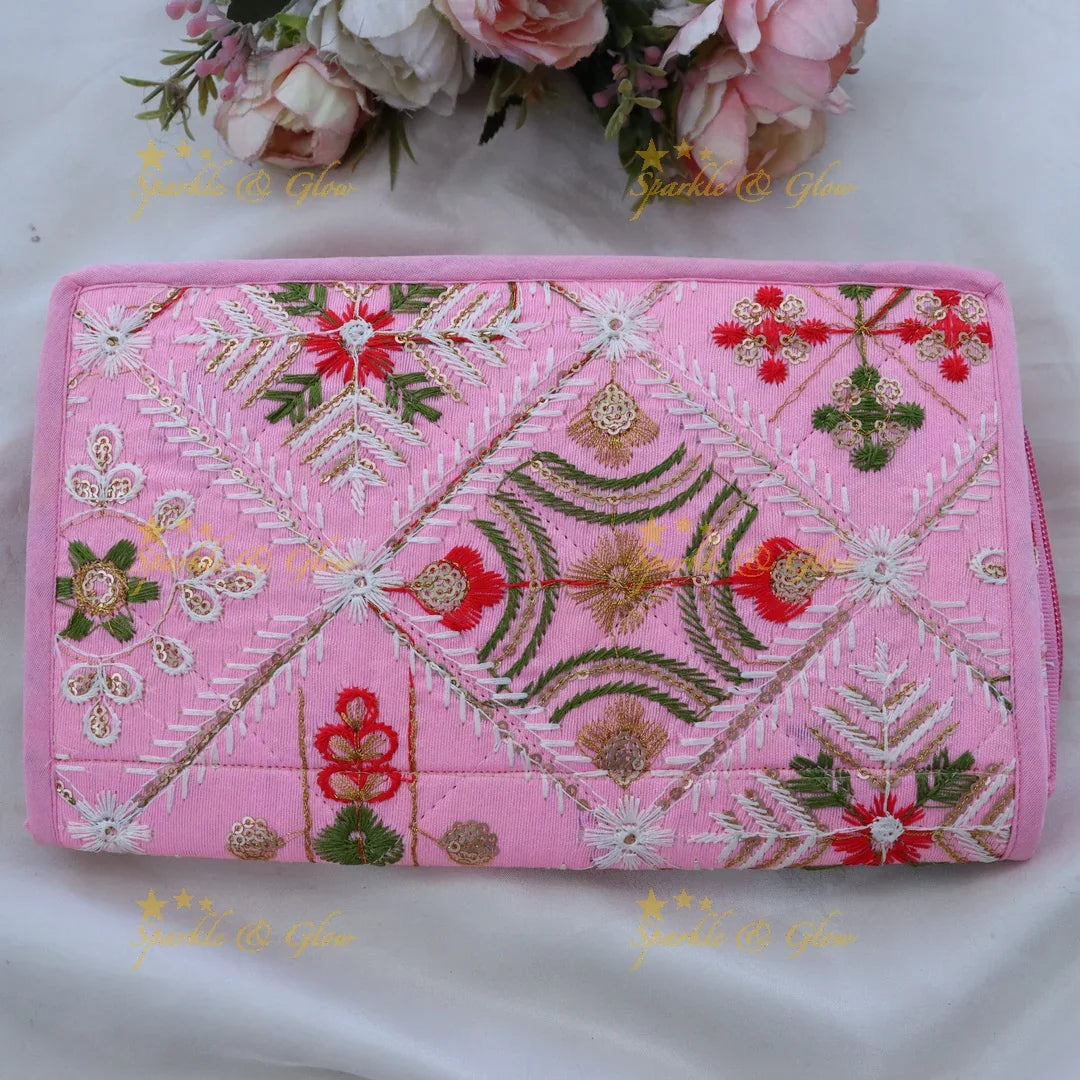 Exquisite Embroidered Jewellery Organizer Bag