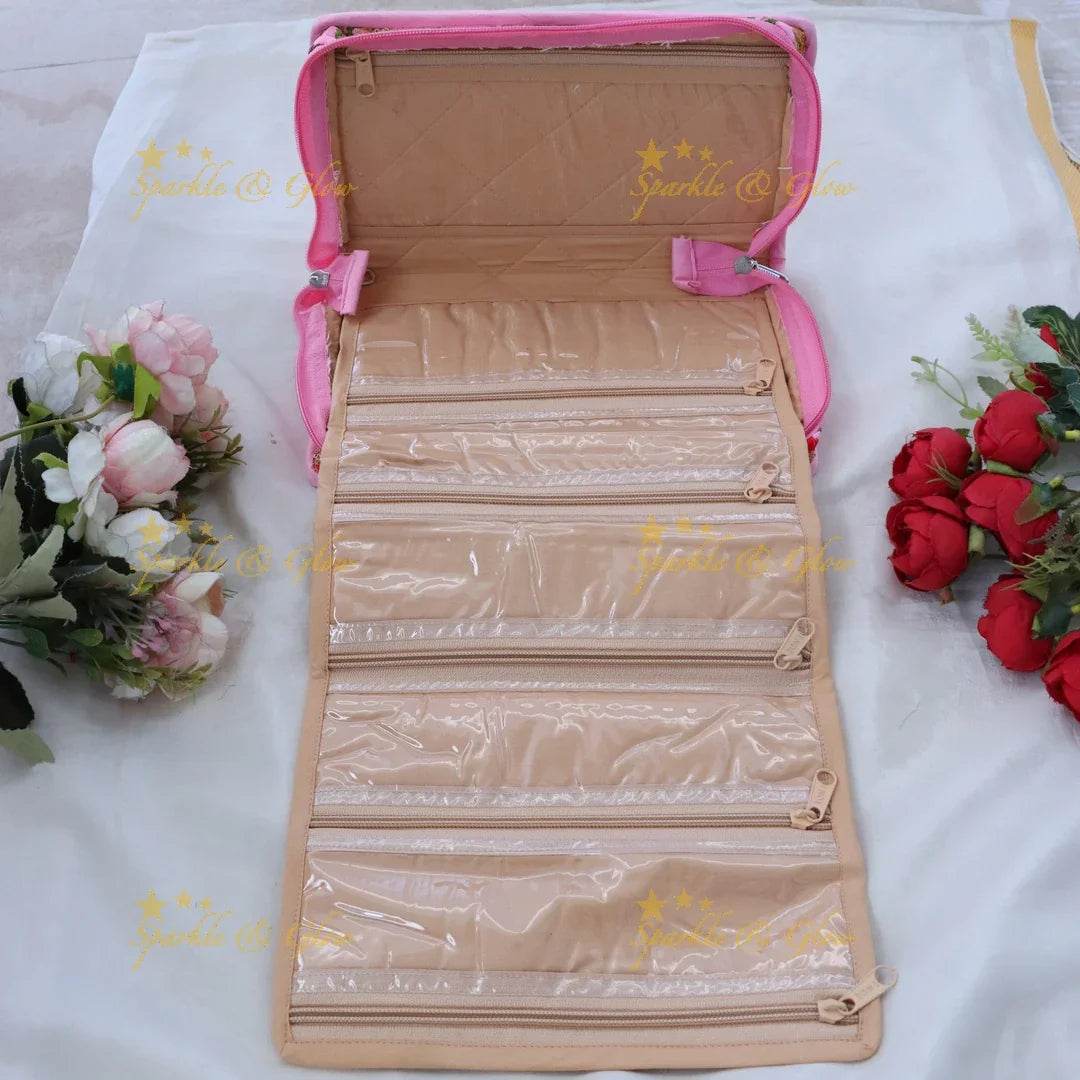 Exquisite Embroidered Jewellery Organizer Bag