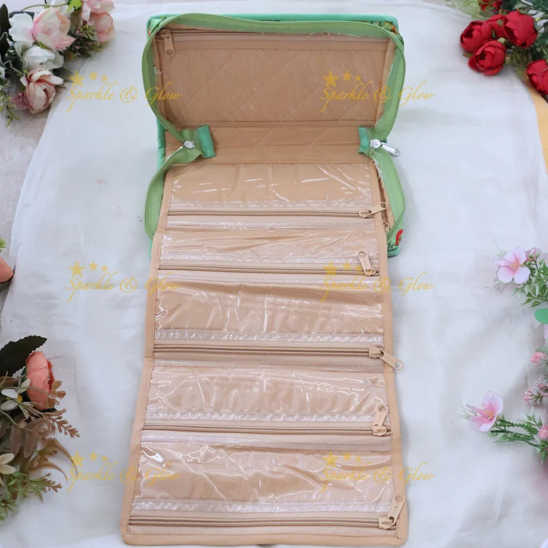 Exquisite Embroidered Jewellery Organizer Bag