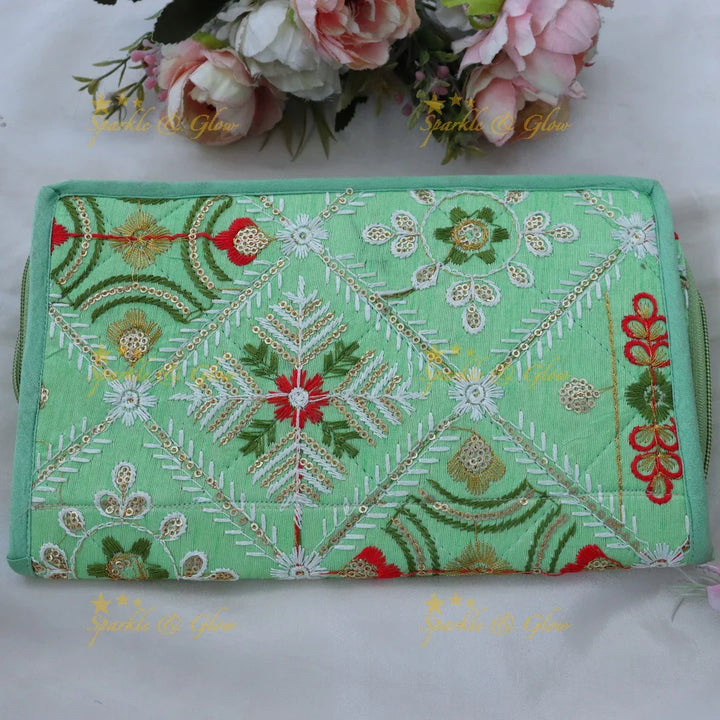 Exquisite Embroidered Jewellery Organizer Bag