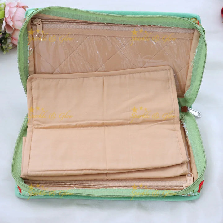 Exquisite Embroidered Jewellery Organizer Bag