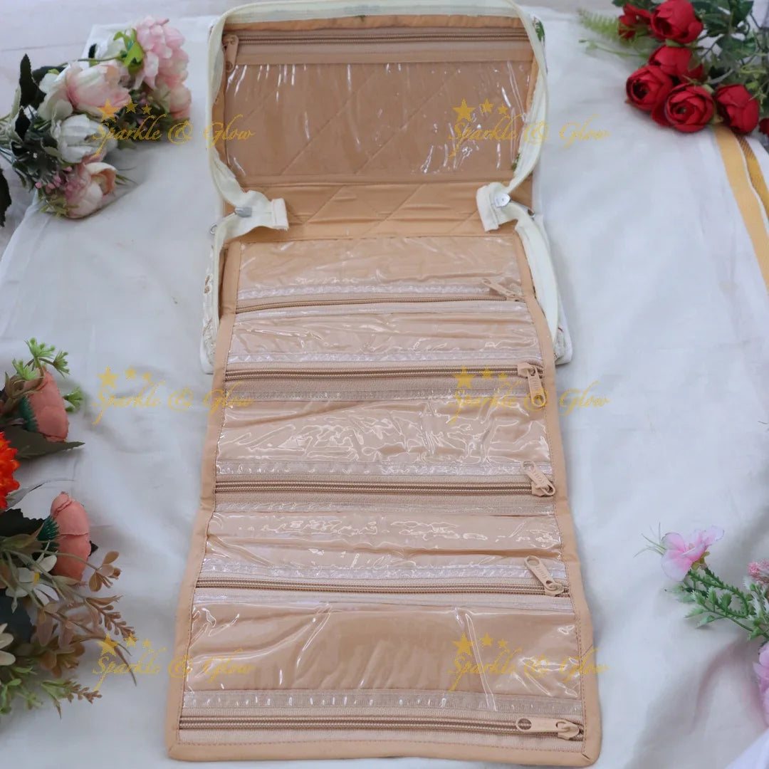 Exquisite Embroidered Jewellery Organizer Bag