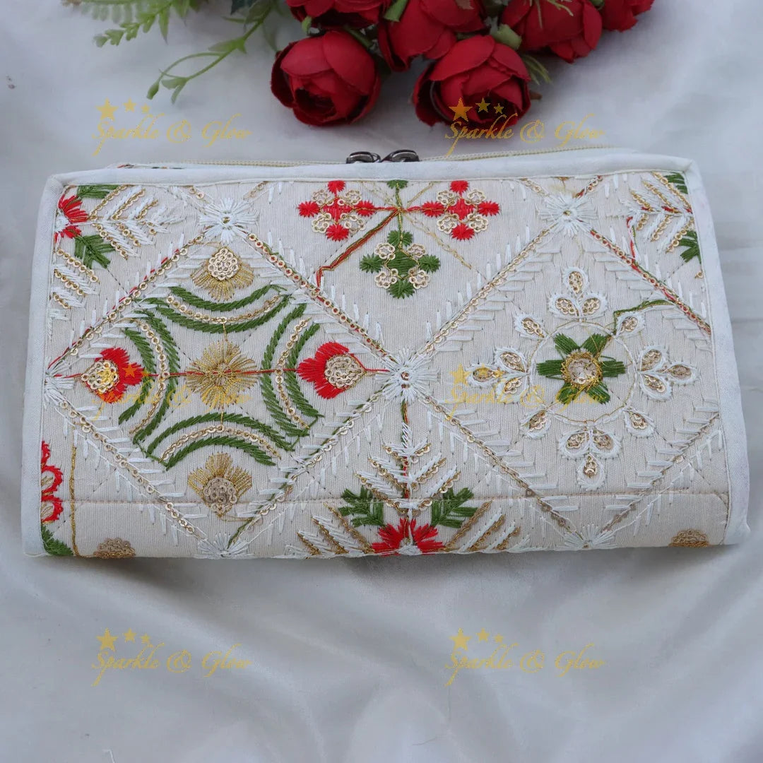 Exquisite Embroidered Jewellery Organizer Bag