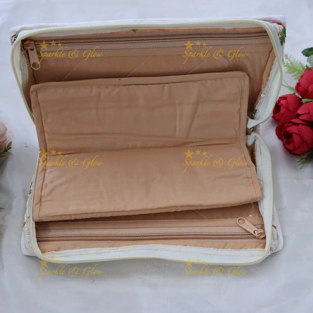 Exquisite Embroidered Jewellery Organizer Bag