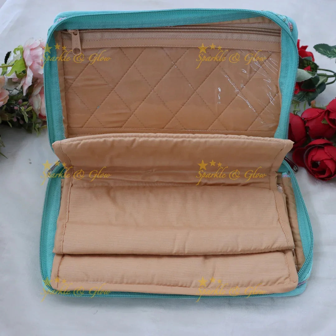 Elegant Red Embroidered Jewellery Organizer | Sparkle & Glow