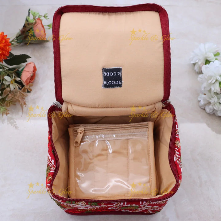 Elegant Embroidered Jewellery Organizer Box for Festivals