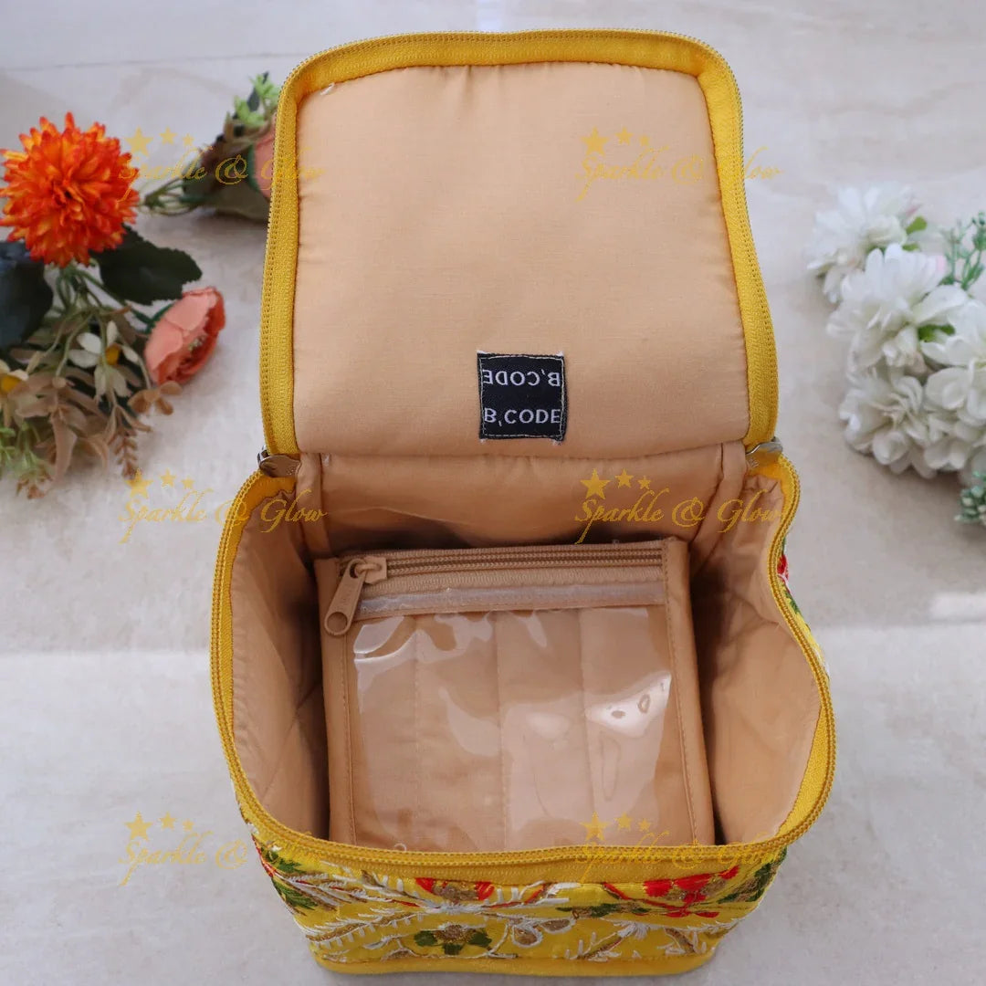 Elegant Embroidered Jewellery Organizer Box for Festivals
