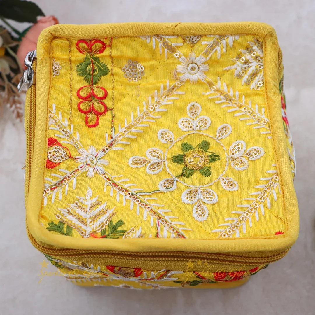 Elegant Embroidered Jewellery Organizer Box for Festivals