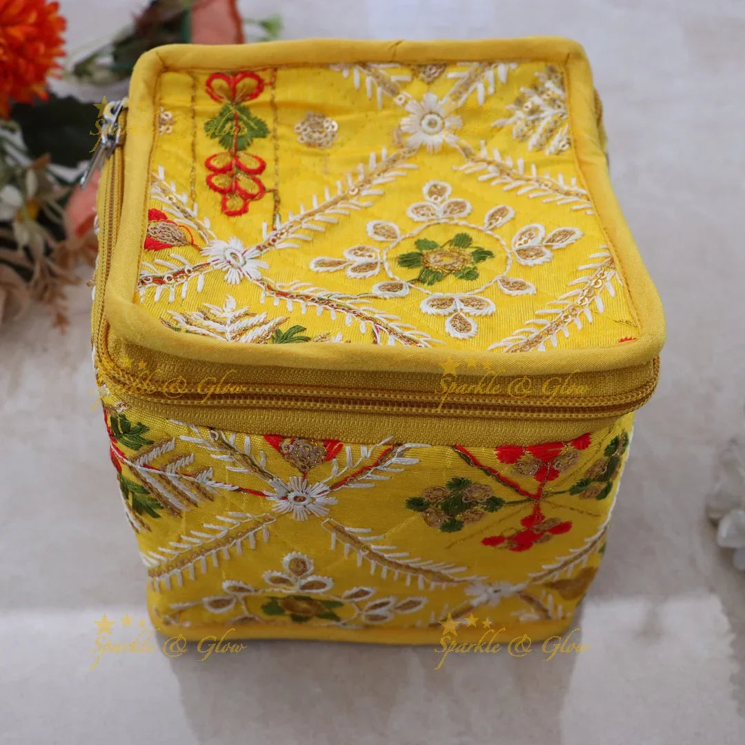 Elegant Embroidered Jewellery Organizer Box for Festivals
