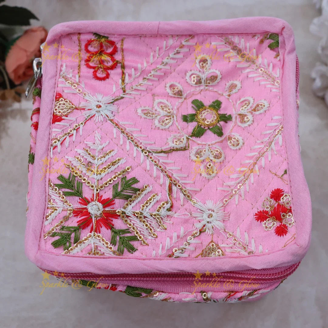 Elegant Embroidered Jewellery Organizer Box for Festivals