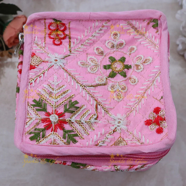 Elegant Embroidered Jewellery Organizer Box for Festivals