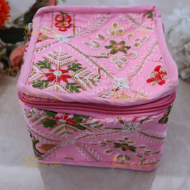 Elegant Embroidered Jewellery Organizer Box for Festivals